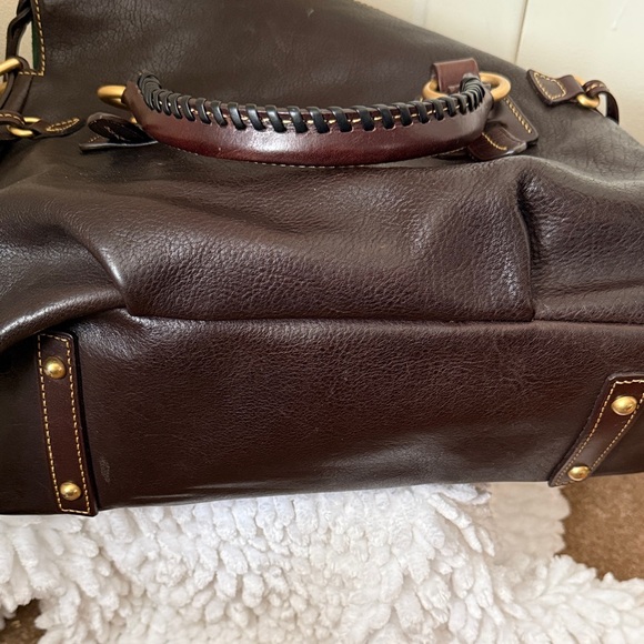 Dooney & Bourke Brown Tmoro Florentine Stanwich Satchel - Picture 7 of 10